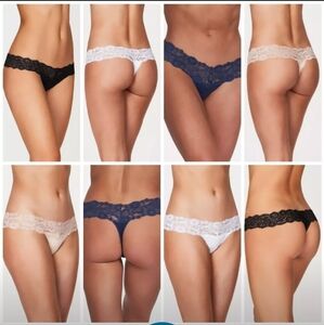 Fredrick's of Hollywood -4PC Women's Stretch Lace Thong Panties (Multicolor)-L